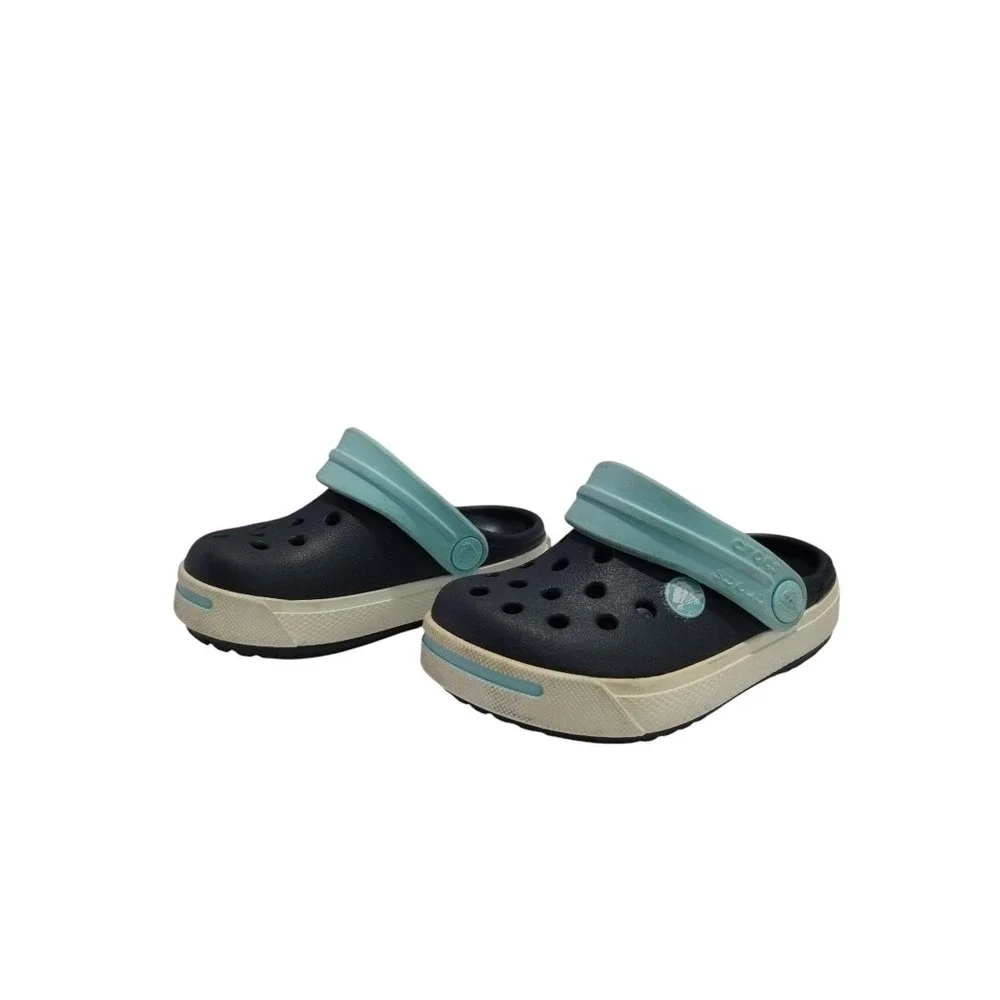 Crocs Crocband II Water Clogs Kids Children Infant Size 4-5‎ C Navy Blue